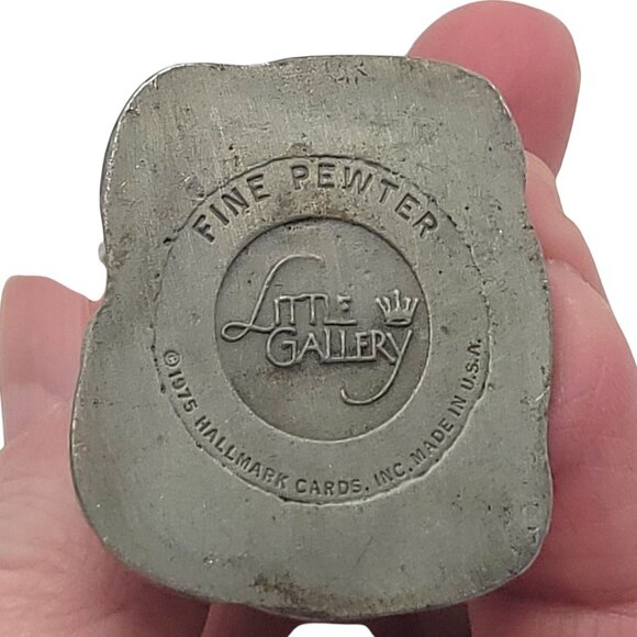 Vintage 1975 Hallmark Little Gallery Fine Pewter Hound Dog Figurine Kraczkowski - Picture 2 of 11